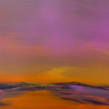 |+|Abendlicht4 / Öl auf Hi-Tech Papier, 2024 / 32 x 32