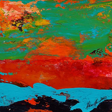 |+|Farbnotiz Nr.19 / Acryl auf Papier / 15 x 15