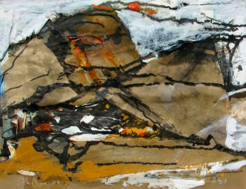 |-|Drottningsteen  / Acryl, Öl und Tusche auf Papier / 43 x 44