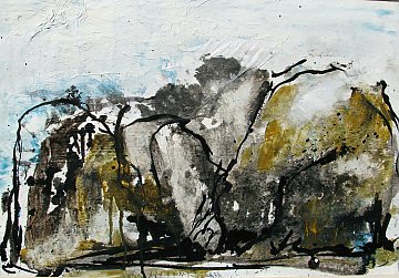 |-|Ekkodalen  / Acryl, Öl und Tusche auf Papier / 46 x 65