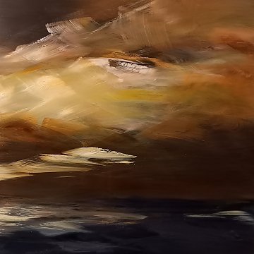 |-|Gesso14 / Öl auf Gessoplatte, 2023 / 40 x 40