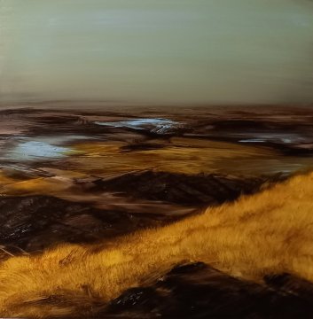 |-|Gesso8 / Öl auf Gessoplatte, 2023 / 40 x 40