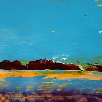 |-|Gestade 6 / Acryl auf Papier / 33 x 33