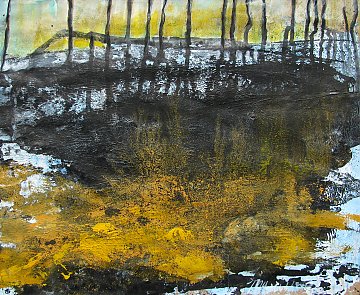 |-|Hochwald  / Acryl und Tusche auf Papier / 33 x 40