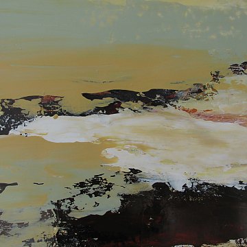 |+|Hügelland 11 / Acryl auf Papier, 2023 / 33 x 33