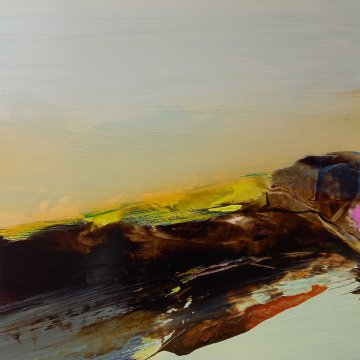 |+|Hügelland2 / Acryl auf Hi-Tech Papier, 2023 / 32 x 32