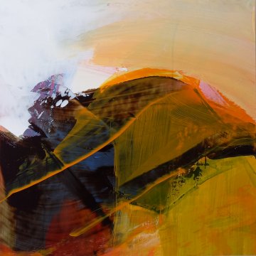 |+|Hügelland3 / Acryl auf Hi-Tech Papier, 2023 / 32 x 32