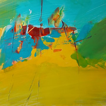 |+|Hügelland5 / Acryl auf Hi-Tech Papier, 2023 / 32 x 32