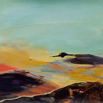 |+|Hügelland7 / Acryl auf Papier, 2023 / 0 x 0