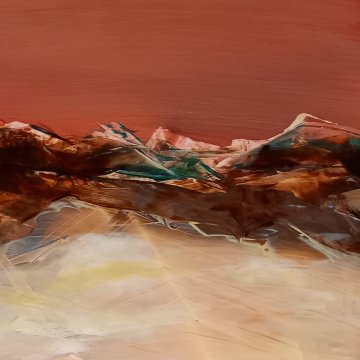 |+|Hügelland8 / Öl auf Hi-Tech Papier, 2023 / 30 x 30