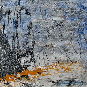 |-|Mondsaum   / Acryl und Tusche auf Papier / 44 x 44