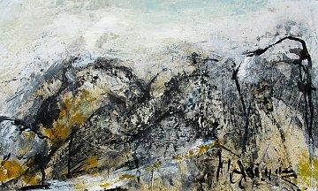|-|Steenbergen  / Acryl, Öl und Tusche auf Papier / 27 x 46