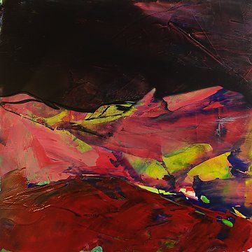 |+|Stürmisch aufgewühlt 2 / Acryl aufSteinpapier, 2022 / 20 x 20