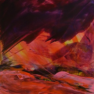 |+|Stürmisch aufgewühlt 3 / Acryl aufSteinpapier, 2022 / 20 x 20