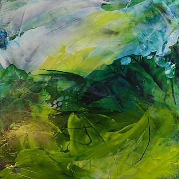 |-|Stürmisch aufgewühlt 14 / Acryl aufSteinpapier, 2022 / 20 x 20