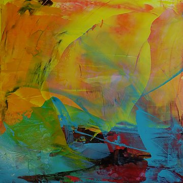 |+|Stürmisch aufgewühlt 10 / Acryl aufSteinpapier, 2022 / 20 x 20