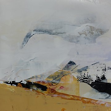 |+|Heiter und maßvoll im Gleichgewicht 2 / Acryl aufSteinpapier, 2022 / 30 x 30