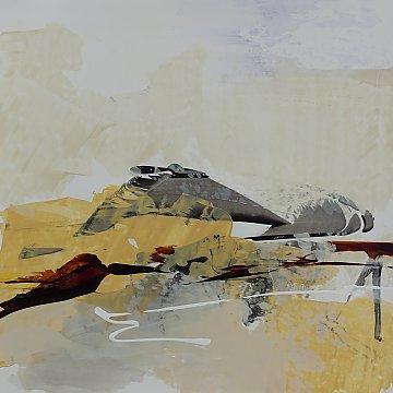 |+|Heiter und maßvoll im Gleichgewicht 4 / Acryl auf Steinpapier, 2022 / 30 x 30