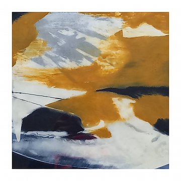 |+|InWachs18 / gewachstes Papier und Ölfarben, 2025 / 25 x 25