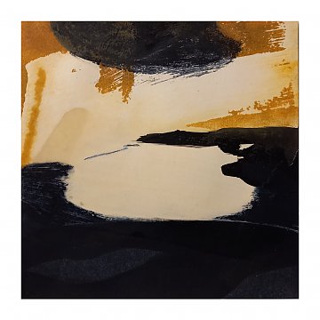 |+|InWachs21 / gewachstes Papier, Radierung und Ölfarbe, 2025 / 20 x 20