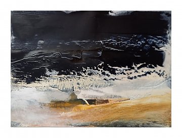 |+|InWachs24 / gewachstes Papier, Radierung und Ölfarbe, 2025 /  x 