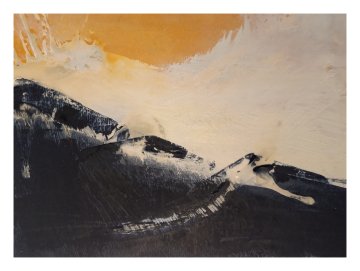 |+|InWachs26 / gewachstes Papier, Radierung und Ölfarbe, 2026 / 21 x 30
