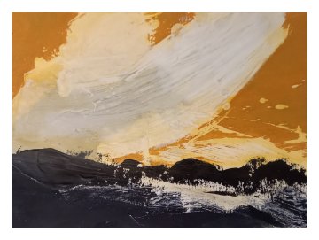 |+|InWachs29 / gewachstes Papier, Radierung und Ölfarbe, 2026 / 21 x 30