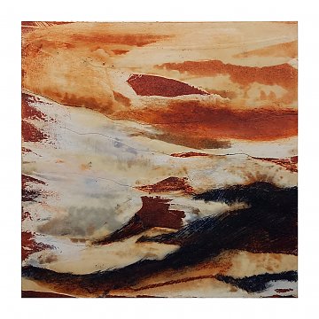 |+|InWachs2 / gewachstes Papier und Ölfarben, 2024 / 20 x 20