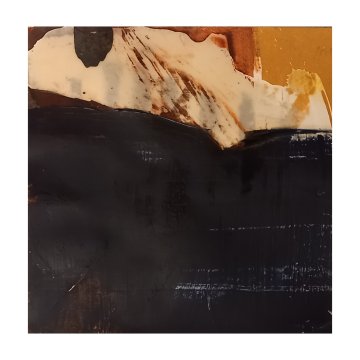 |+|InWachs 41 / gewachstes Papier, Radierung und Ölfarbe, 2026 / 20 x 20