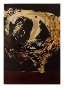 |+|InWachs50 / gewachstes Papier, Radierung und Ölfarbe, 2026 / 59 x 42