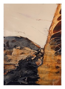 |+|InWachs52 / gewachstes Papier, Radierung und Ölfarbe, 2026 / 59 x 42