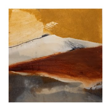 |+|InWachs5 / gewachstes Papier, Radierung und Ölfarben, 2024 / 20 x 20