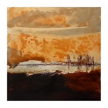 |+|InWachs9 / gewachstes Papier und Ölfarben, 2024 / 20 x 20